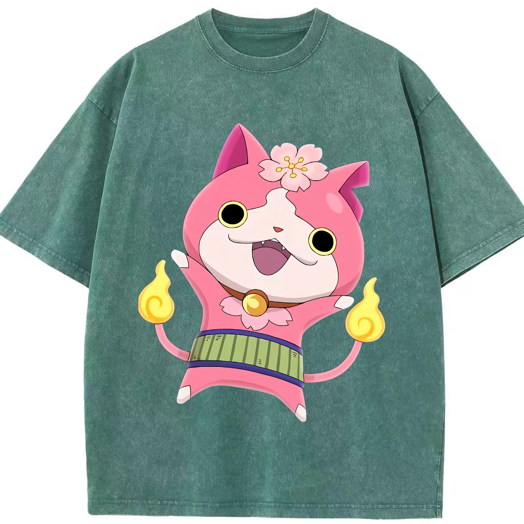 （画像用） 妖怪ウォッチ Yo-kai Watch 綿100% ヴィンテージ風 半袖Tシャツ（フロントプリント）